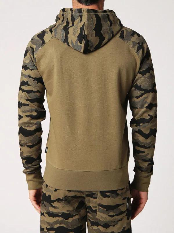 DIESEL BRIANZ Mens Zipped Hoodie Camoufludge Hooded Casual Sweatshirts Tops