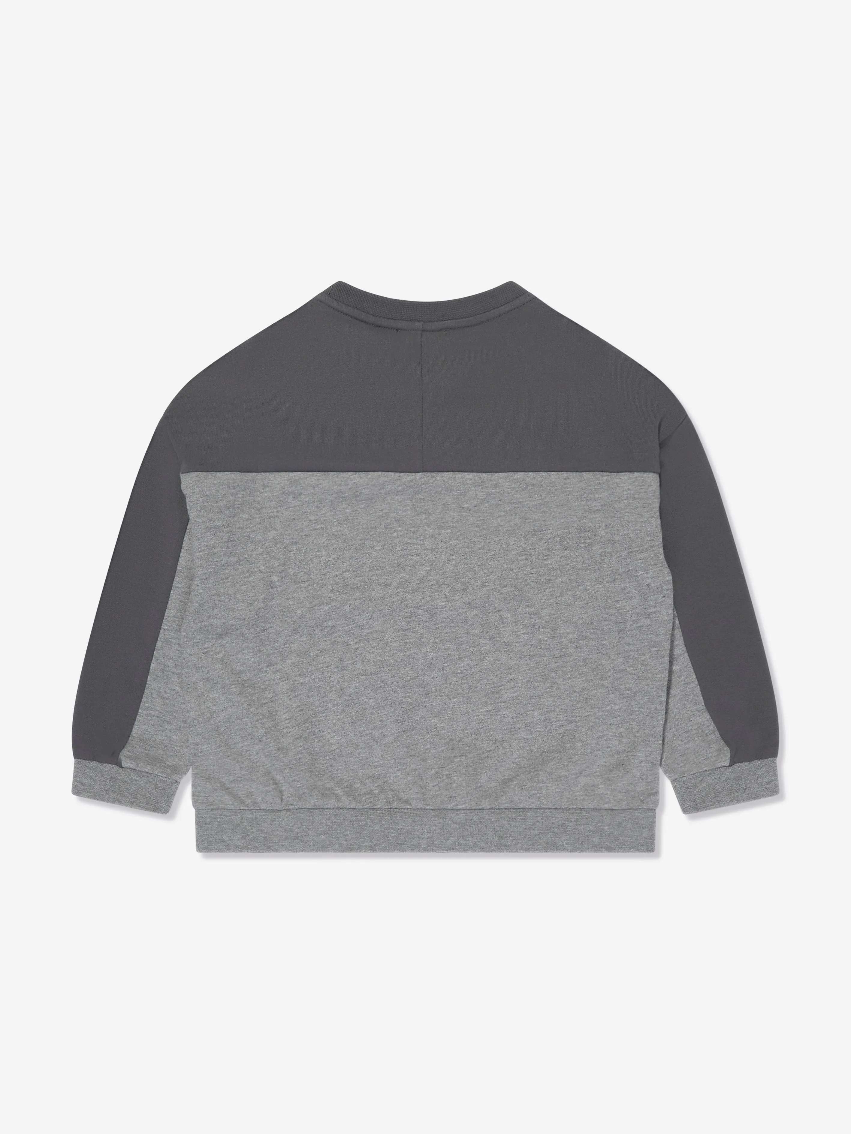 EA7 Emporio Armani Boys Train Tonal Black Logo Sweatshirt in Grey