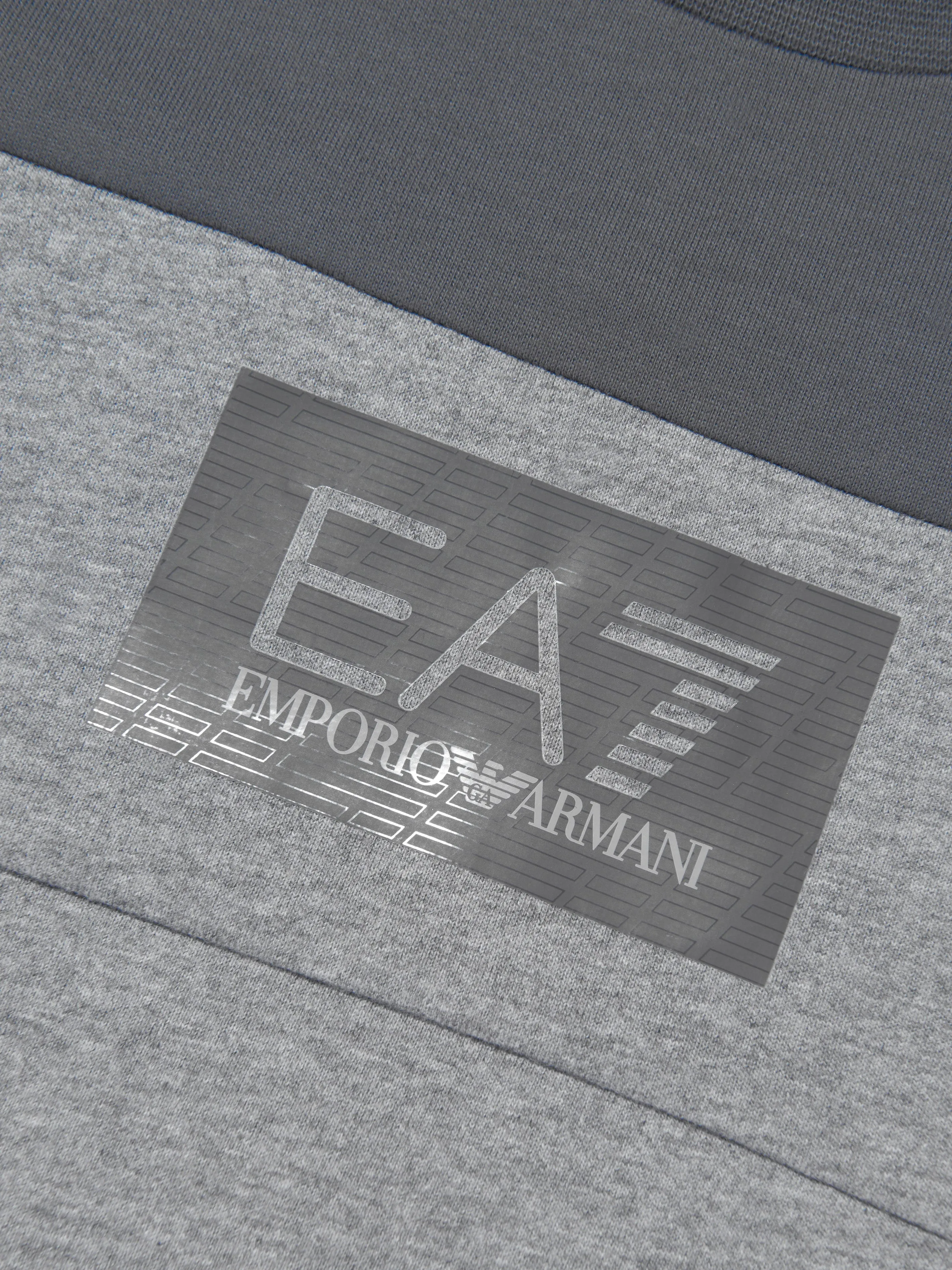 EA7 Emporio Armani Boys Train Tonal Black Logo Sweatshirt in Grey