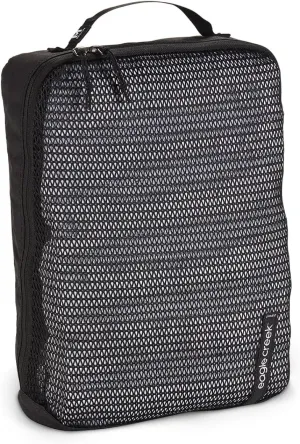 Eagle Creek Pack-It Reveal Medium Packing Cubes for Travel - Durable, Water-Resistant Fabric with Angled Zipper Design and Full Front-Panel Mesh Window, Black