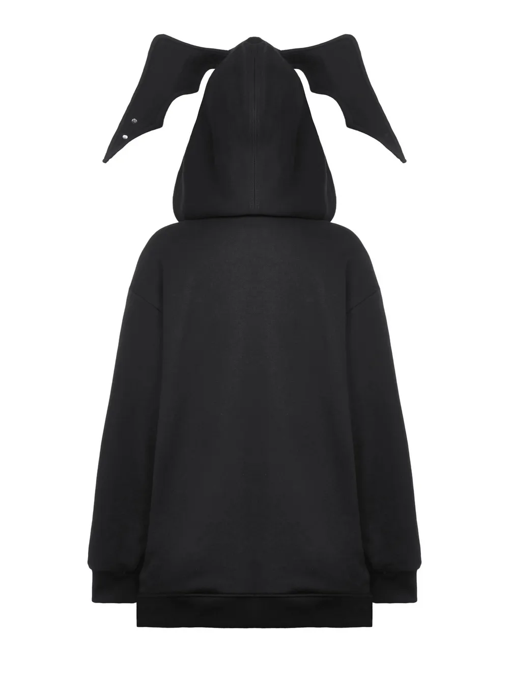 Edgy Gothic Batwing Zip-Up Loose Hoodie for Women