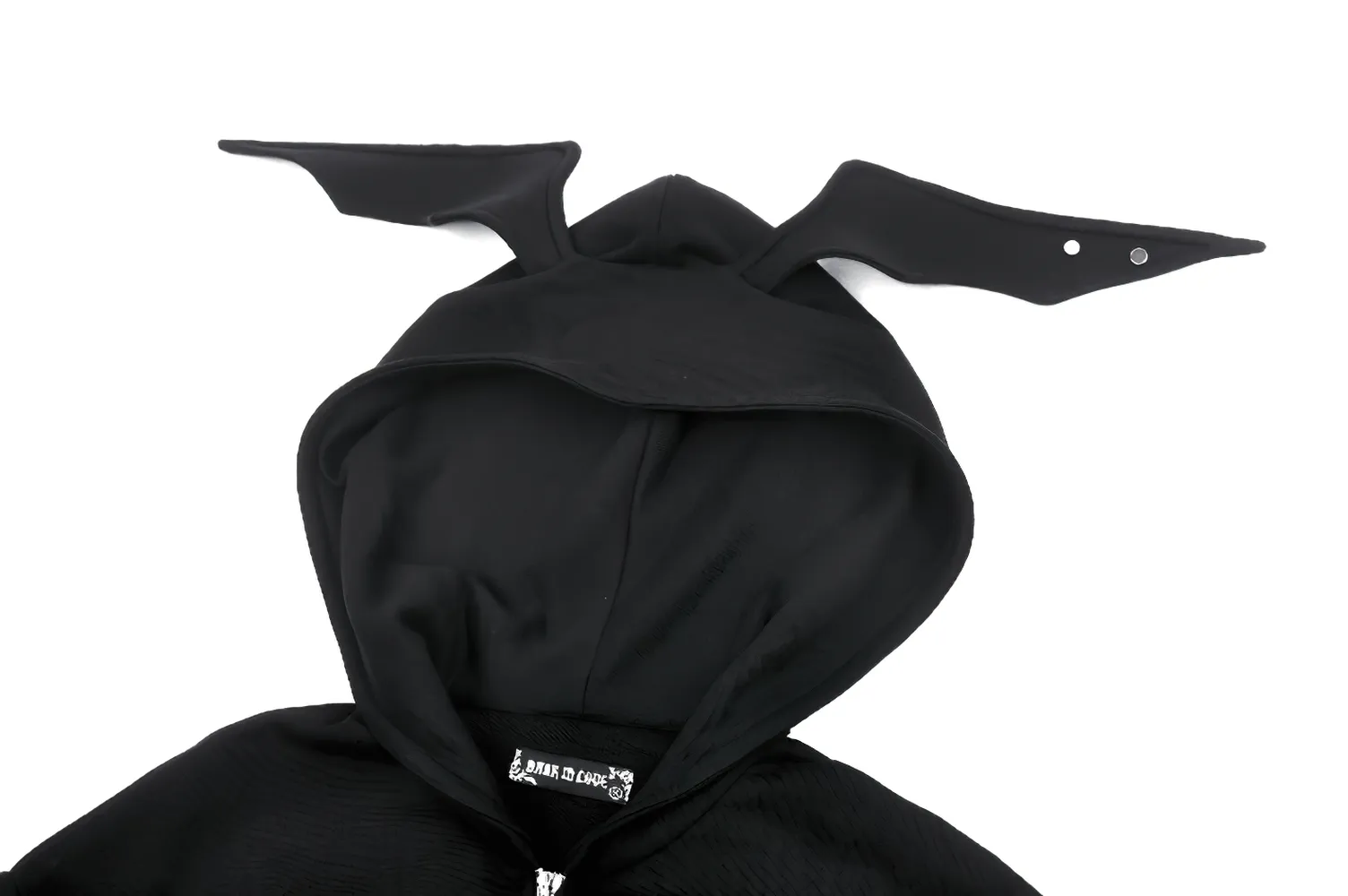 Edgy Gothic Batwing Zip-Up Loose Hoodie for Women