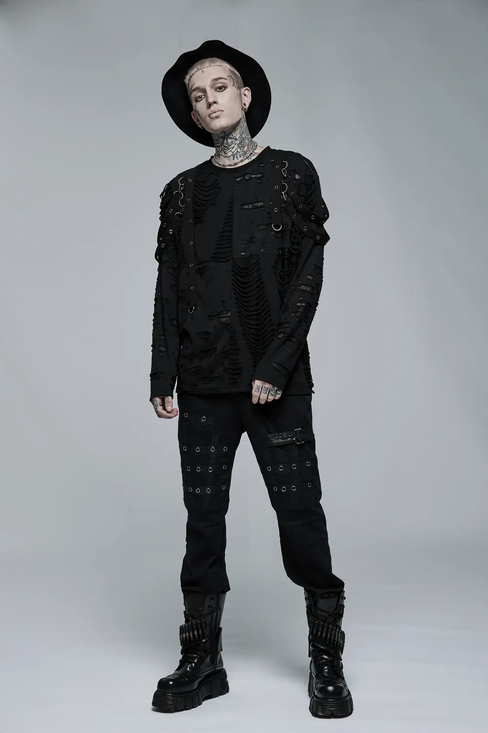 Edgy Knitted Top with Destructed Holes And Loops