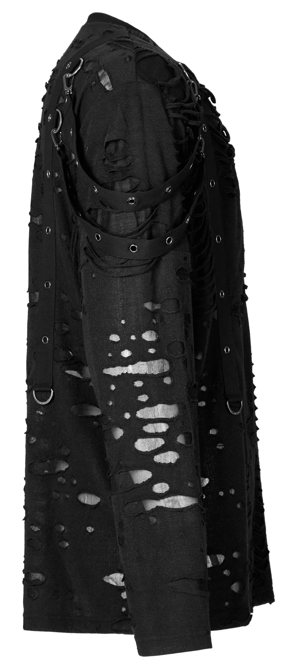 Edgy Knitted Top with Destructed Holes And Loops