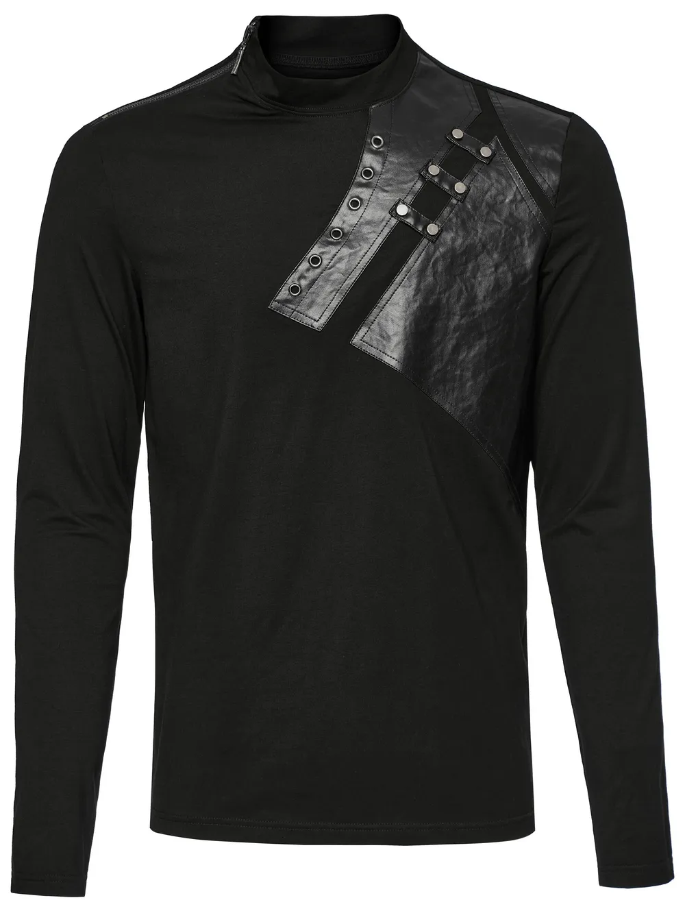 Edgy Male Metal Accented Long Sleeves Sweatshirt