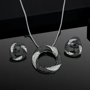 Estele -Swirl Dawn And Dusk Crystal Pendant Set