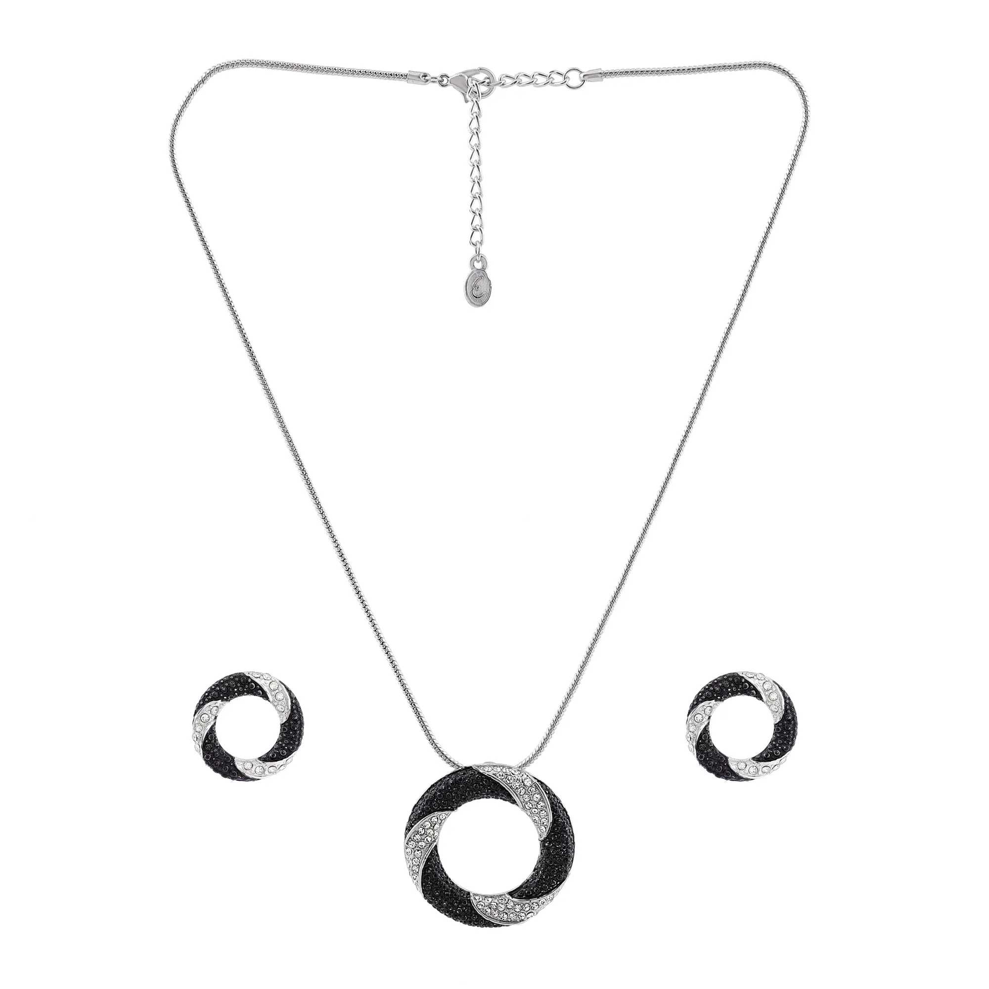 Estele -Swirl Dawn And Dusk Crystal Pendant Set