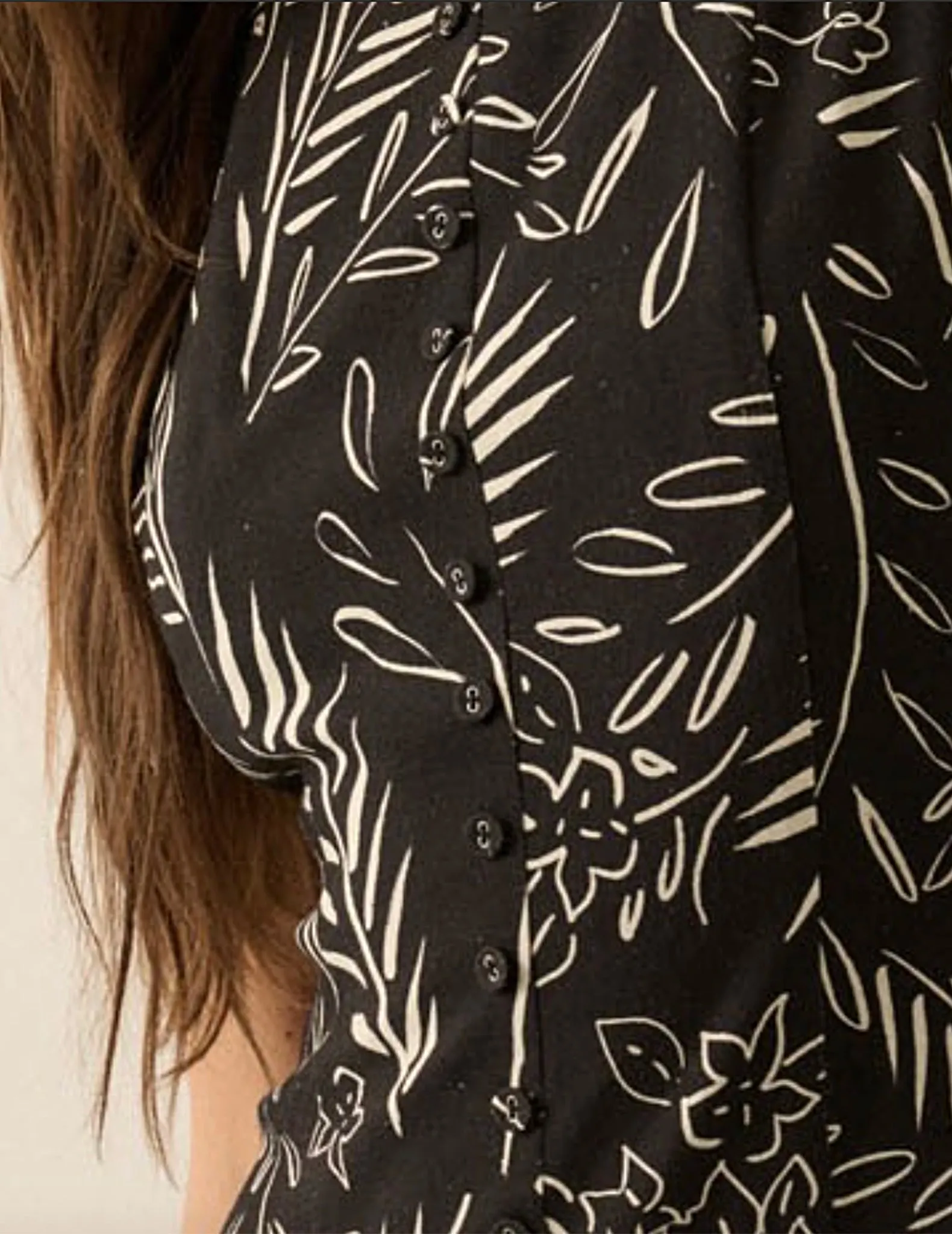 Evie Black Botanical Print Mini Dress