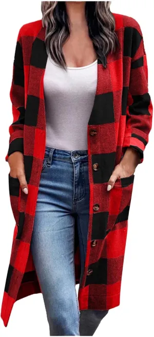 Fall Shacket Jacket 2024 Women Fall Clothes for Women Sweaters Flannels Plaid Shirts Button Down Long Sleeve Shirts