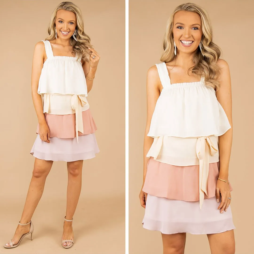 Feeling Your Best Peach Pink Tiered Dress