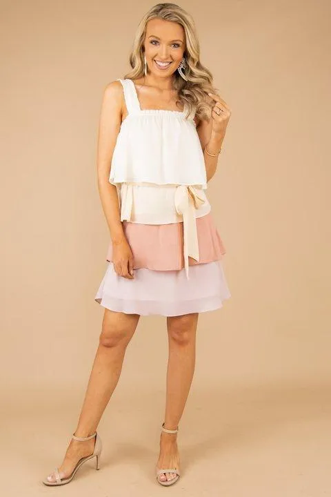 Feeling Your Best Peach Pink Tiered Dress
