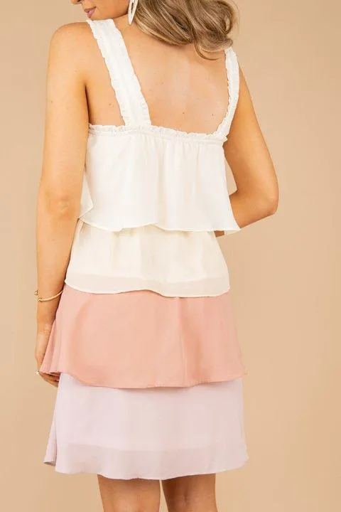 Feeling Your Best Peach Pink Tiered Dress