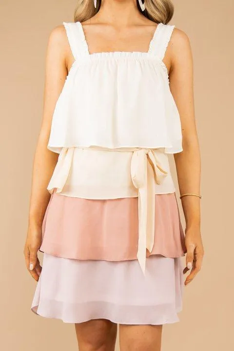 Feeling Your Best Peach Pink Tiered Dress