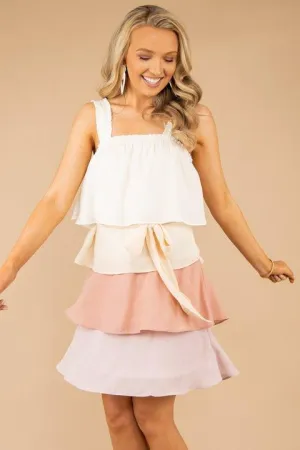 Feeling Your Best Peach Pink Tiered Dress