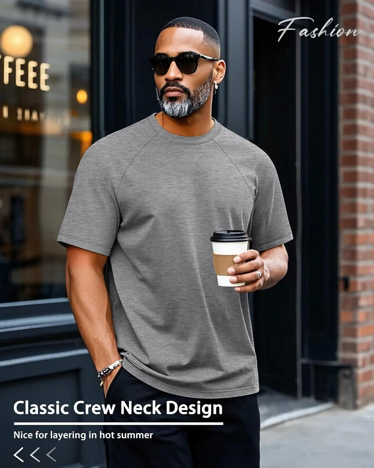 Ficerd 3 Pack Cotton Men's Oversized T Shirts Big and Tall Shirts Raglan Short Sleeve Crew Neck Plus Size Tee