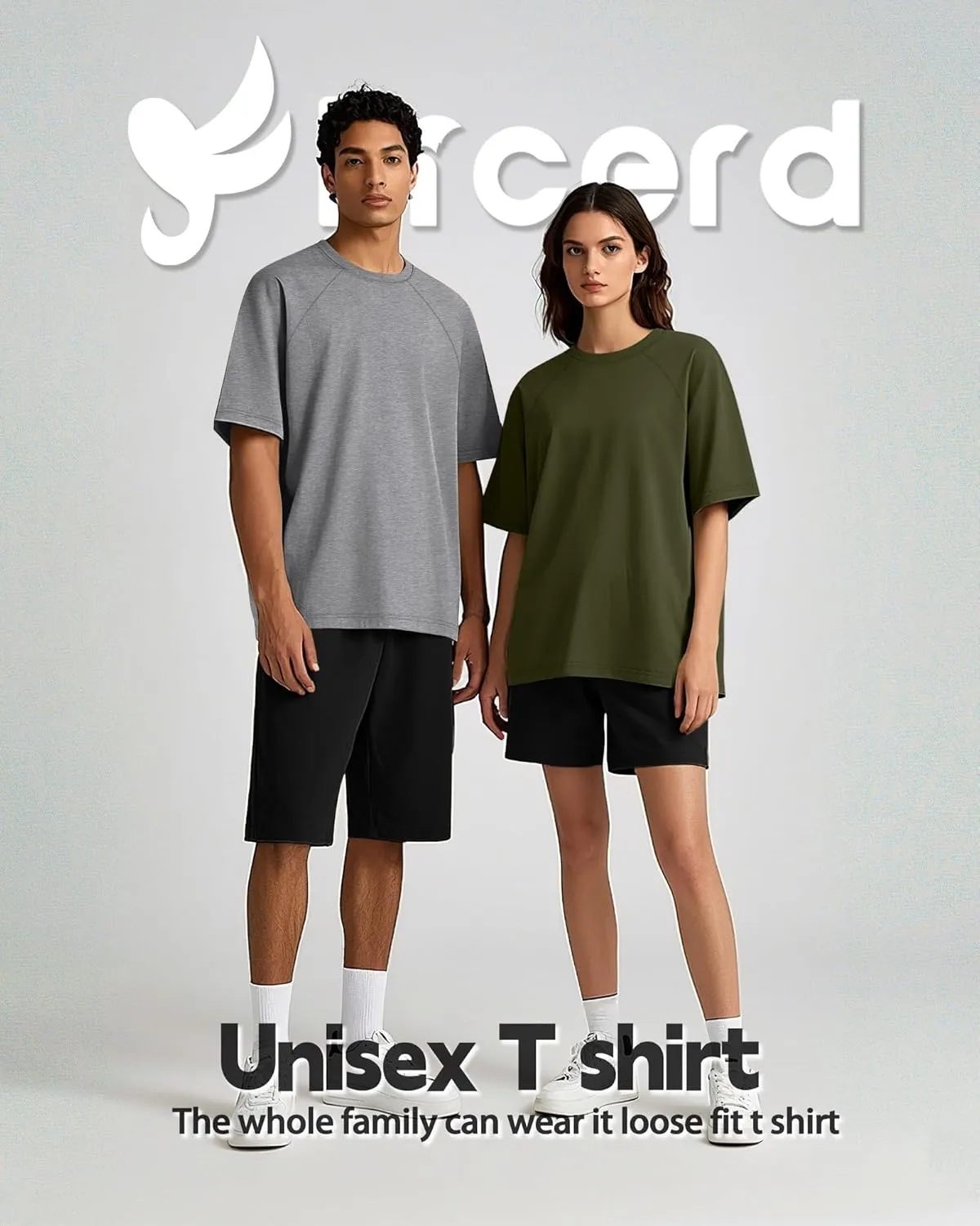 Ficerd 3 Pack Cotton Men's Oversized T Shirts Big and Tall Shirts Raglan Short Sleeve Crew Neck Plus Size Tee