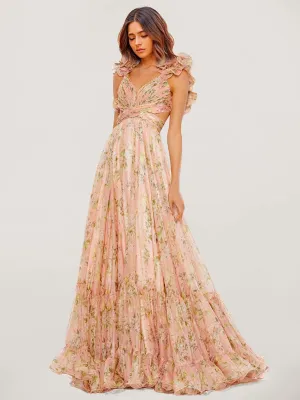 Floral V-Neck Maxi Dress