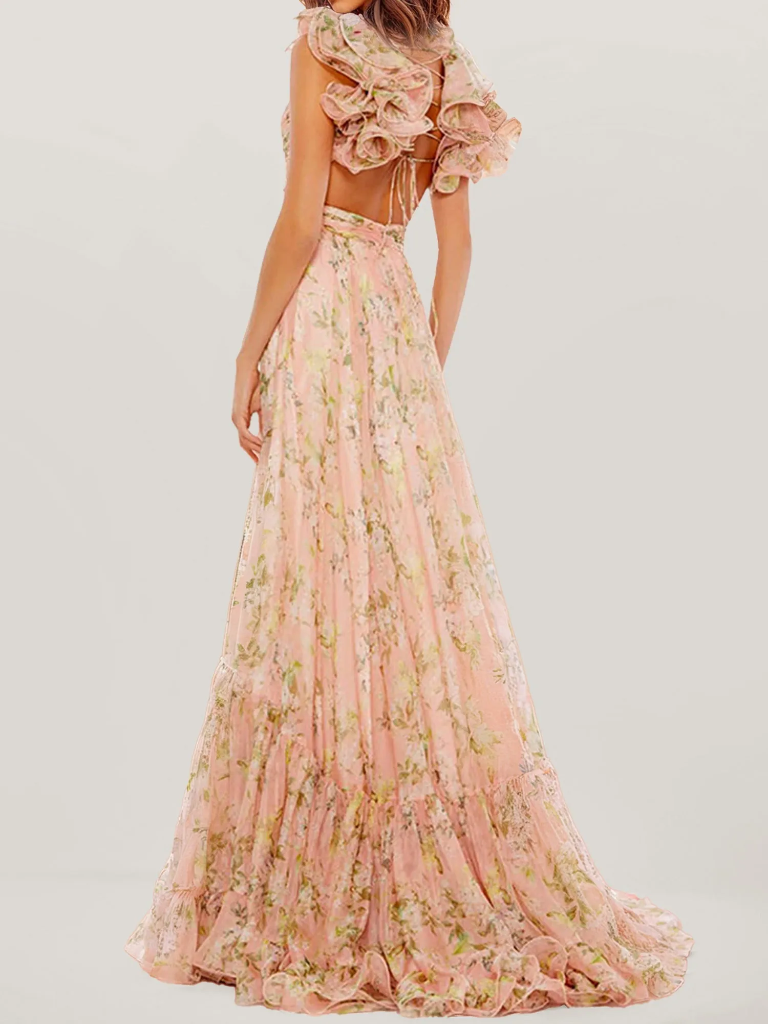 Floral V-Neck Maxi Dress