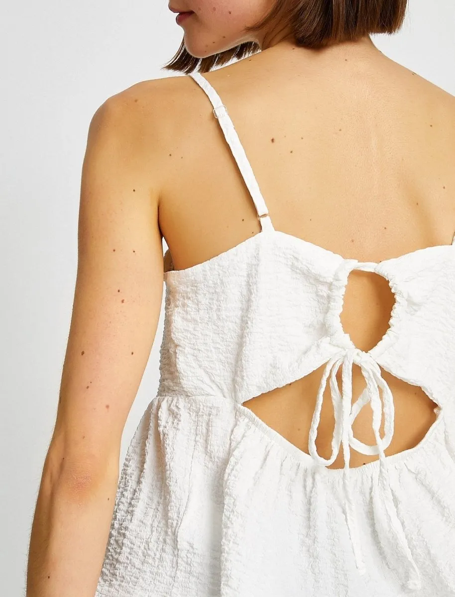 Flowy Tiered Cami Top in White