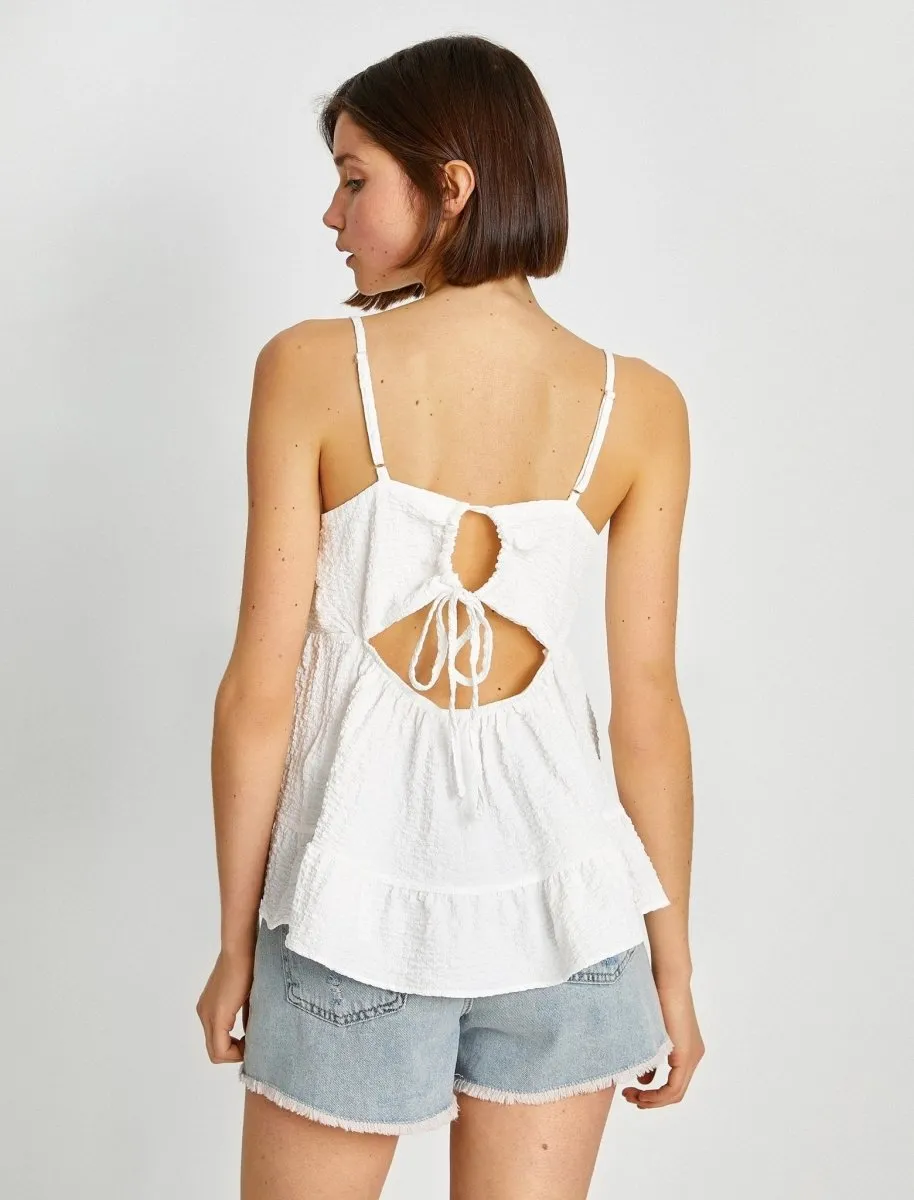 Flowy Tiered Cami Top in White