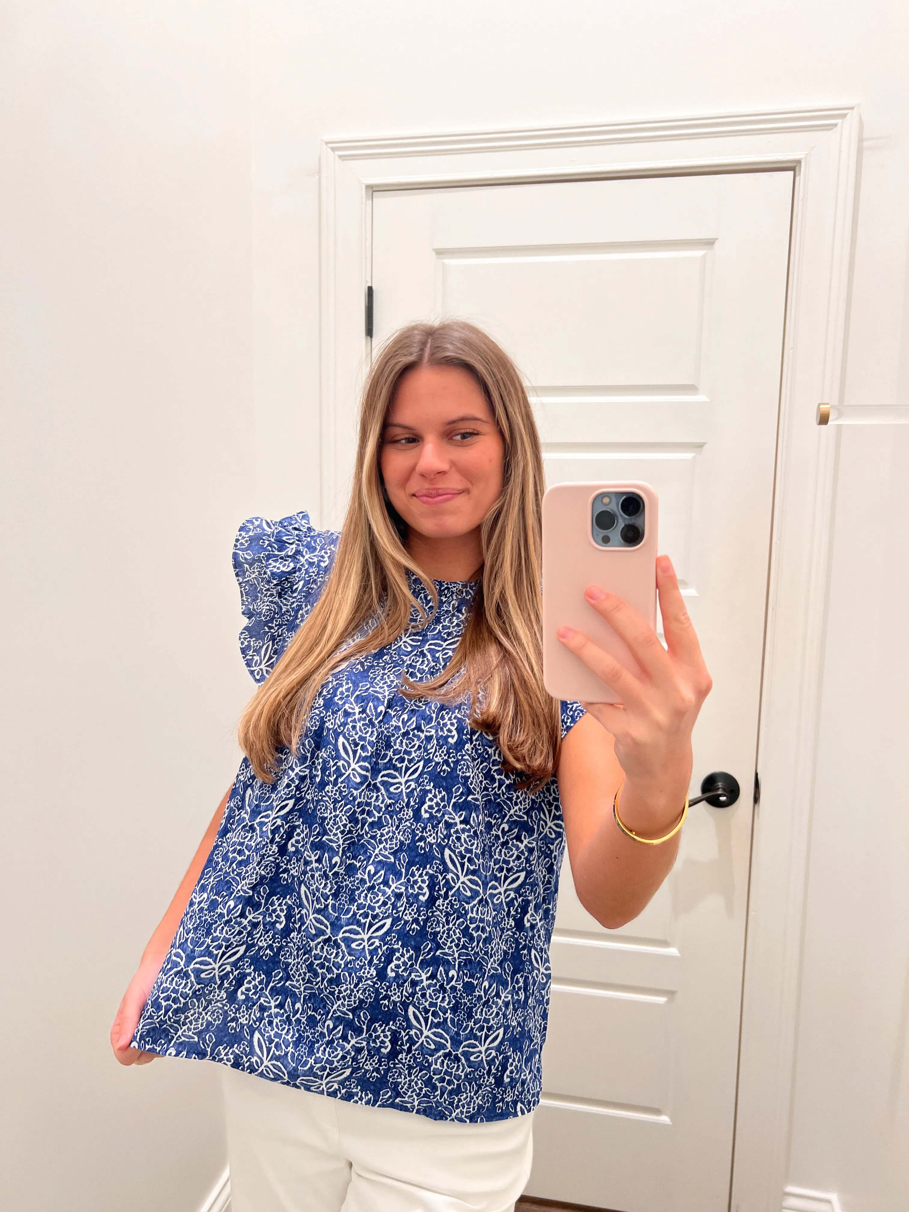 Frannie Floral Blue Top