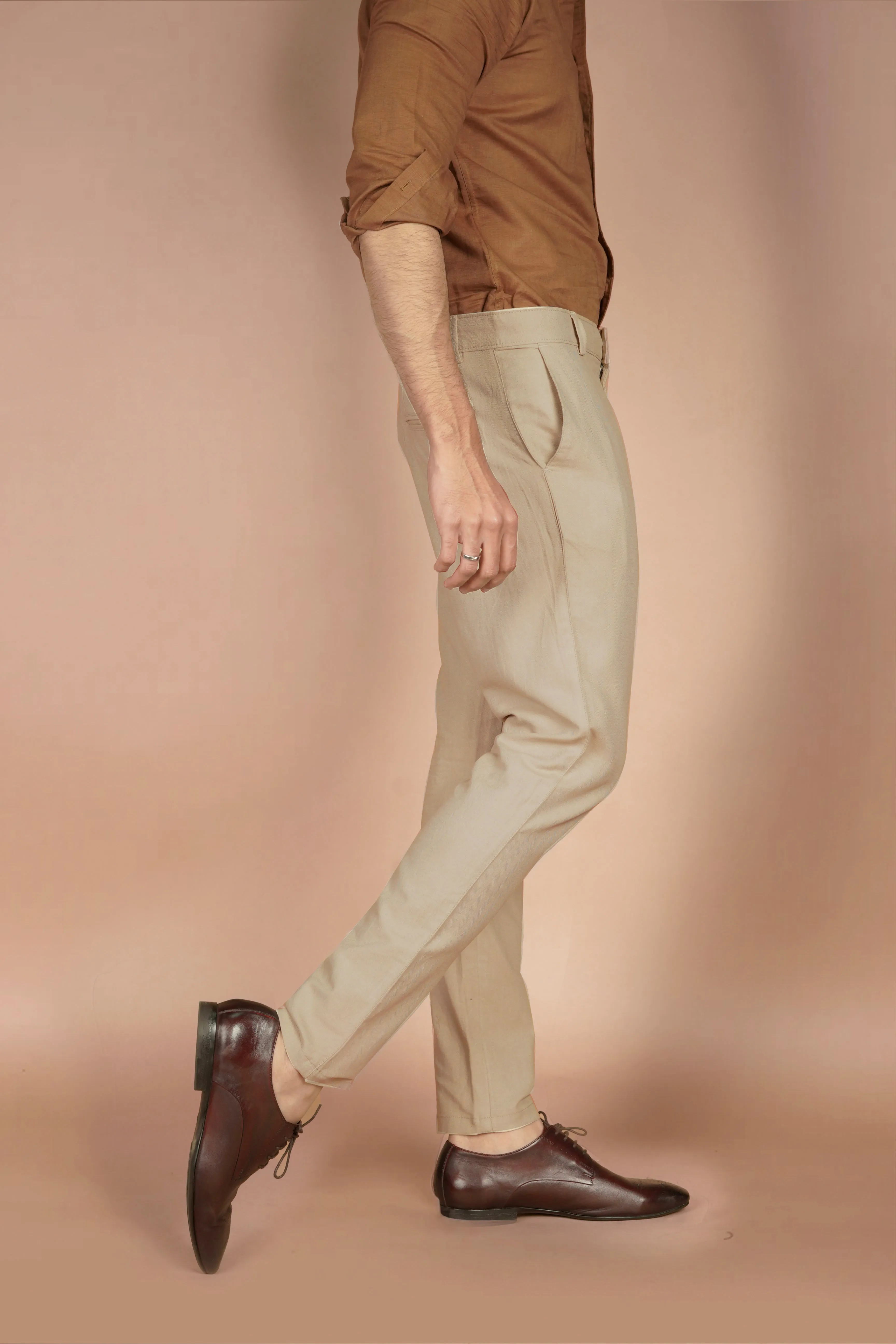 French Beige Linen Trousers