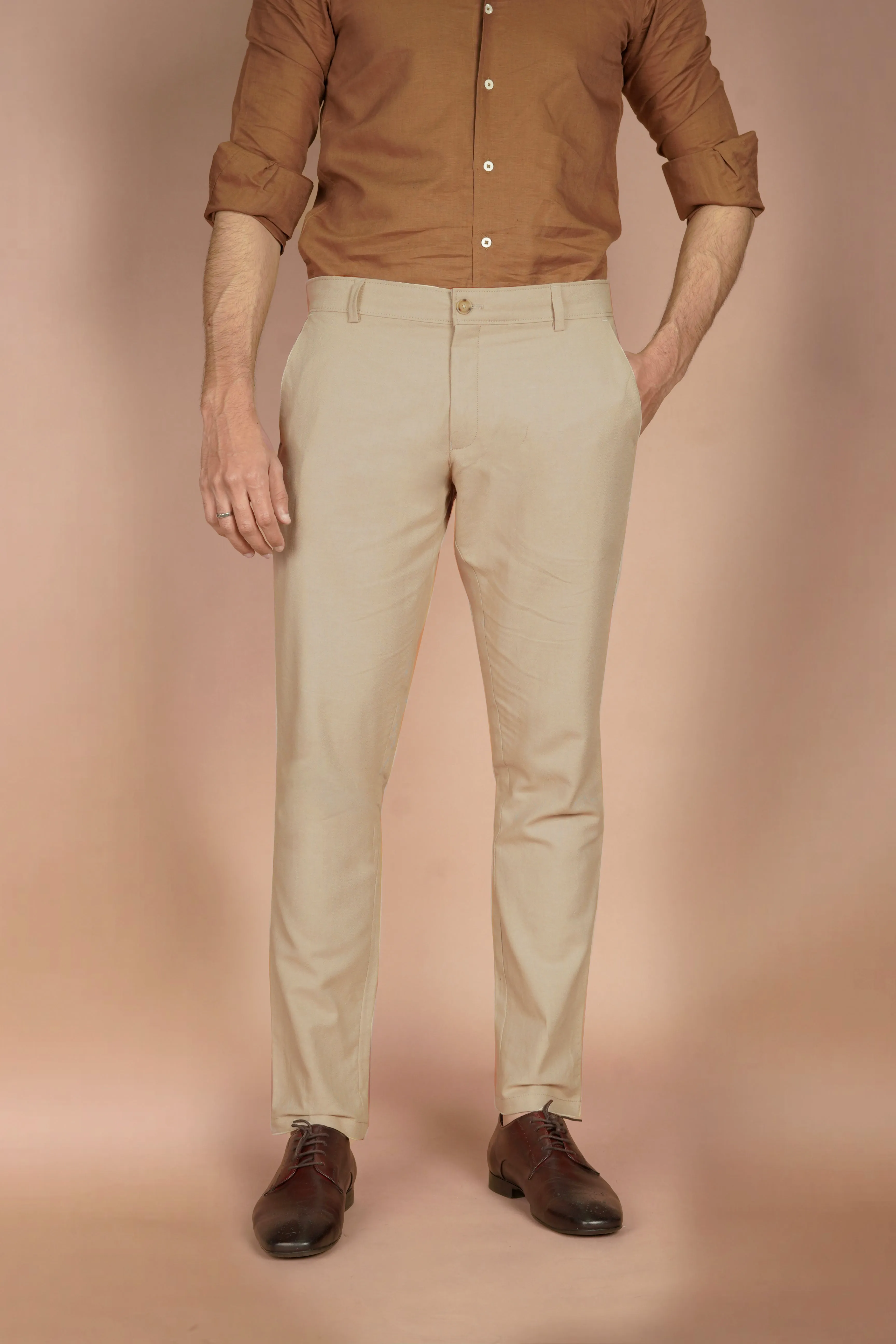 French Beige Linen Trousers