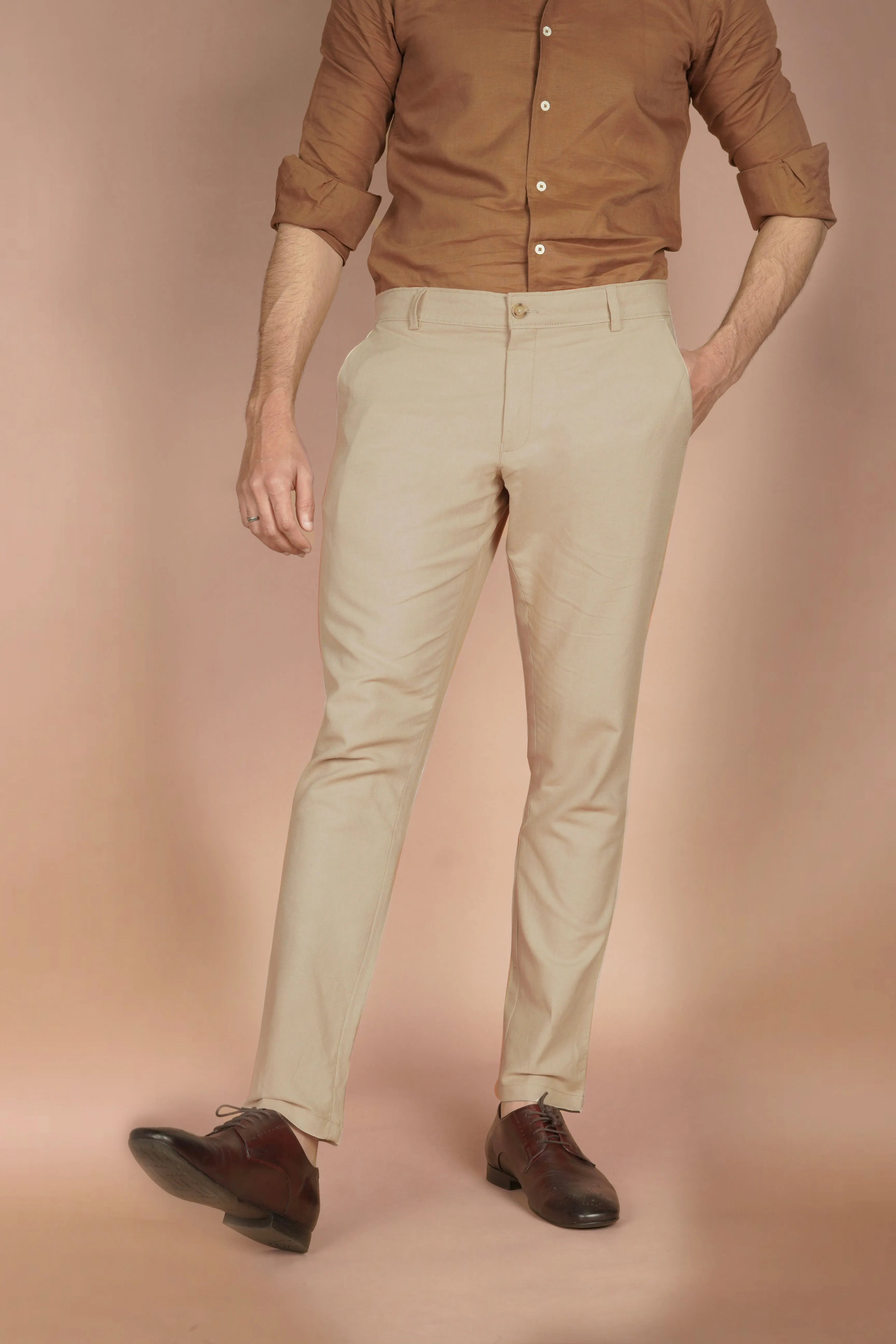 French Beige Linen Trousers