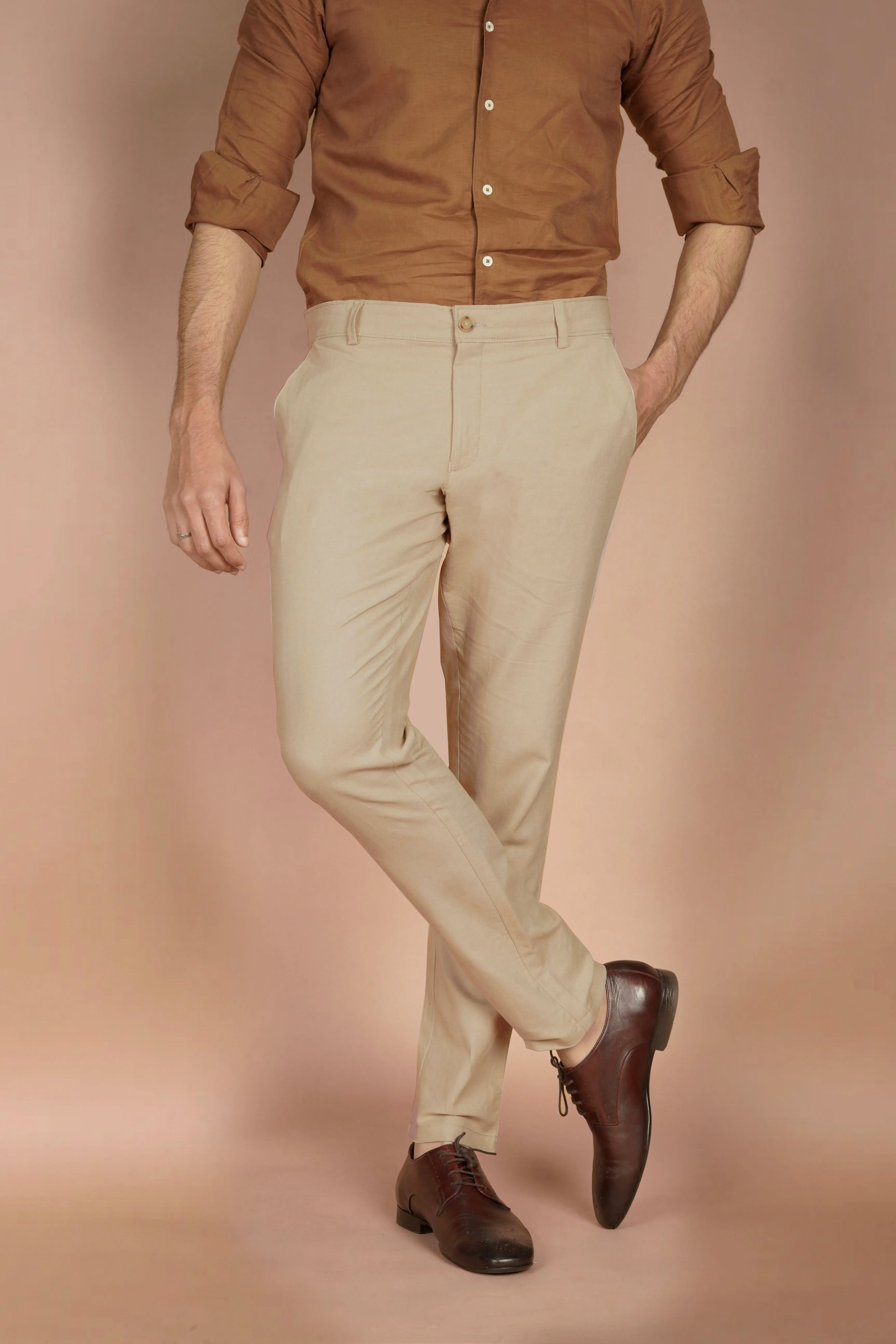 French Beige Linen Trousers