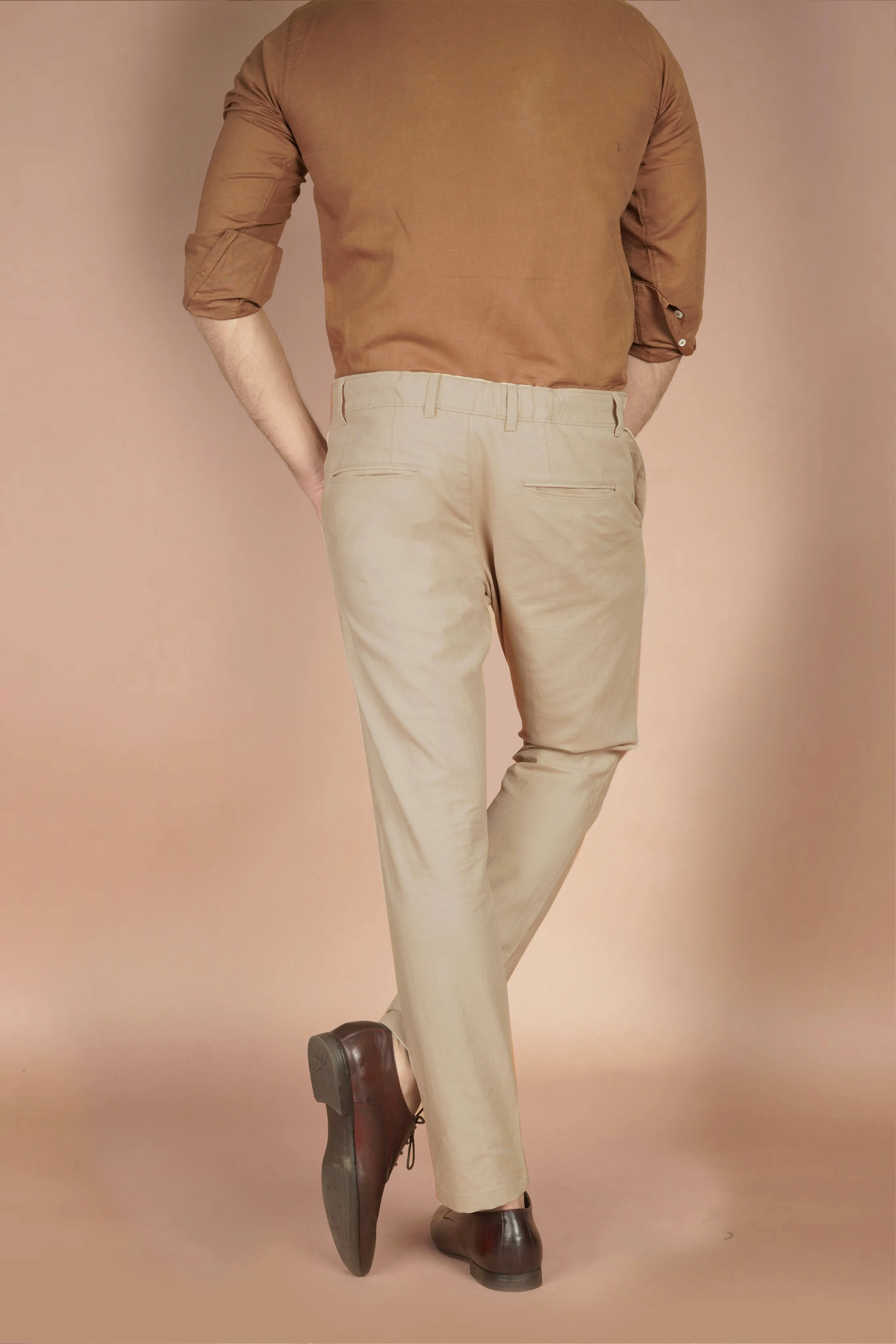 French Beige Linen Trousers