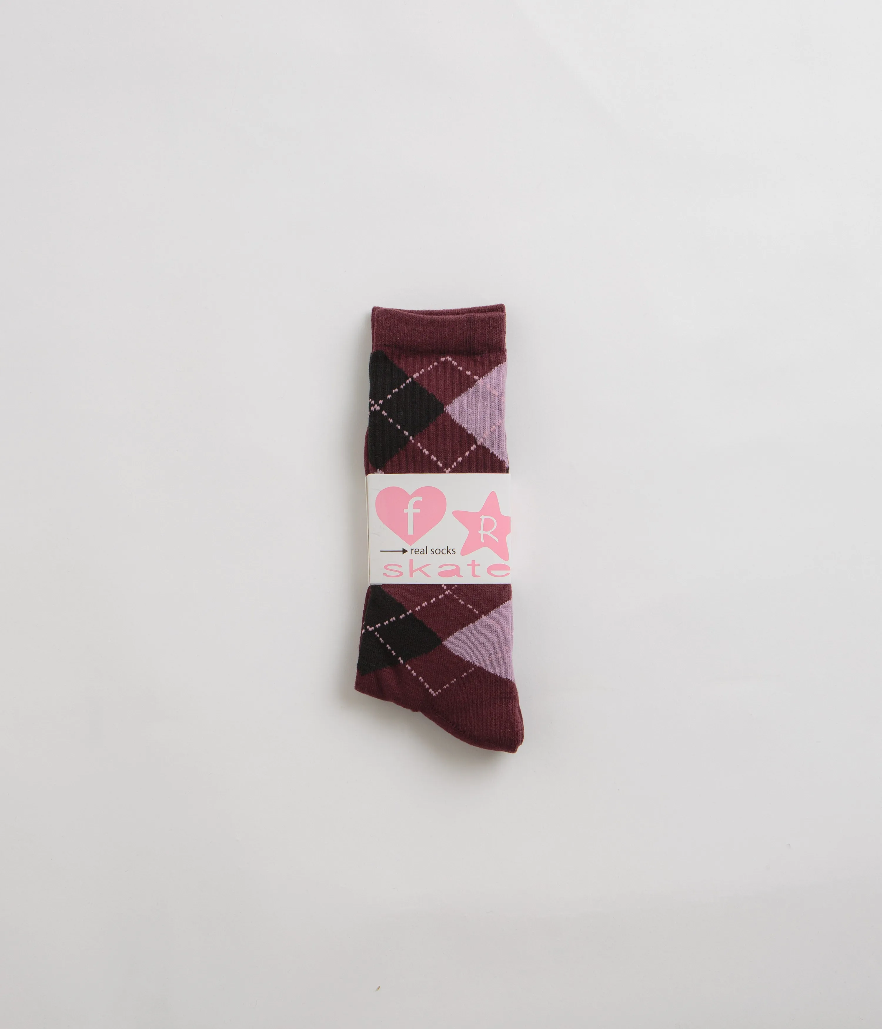 Frog Argyle Socks - Maroon