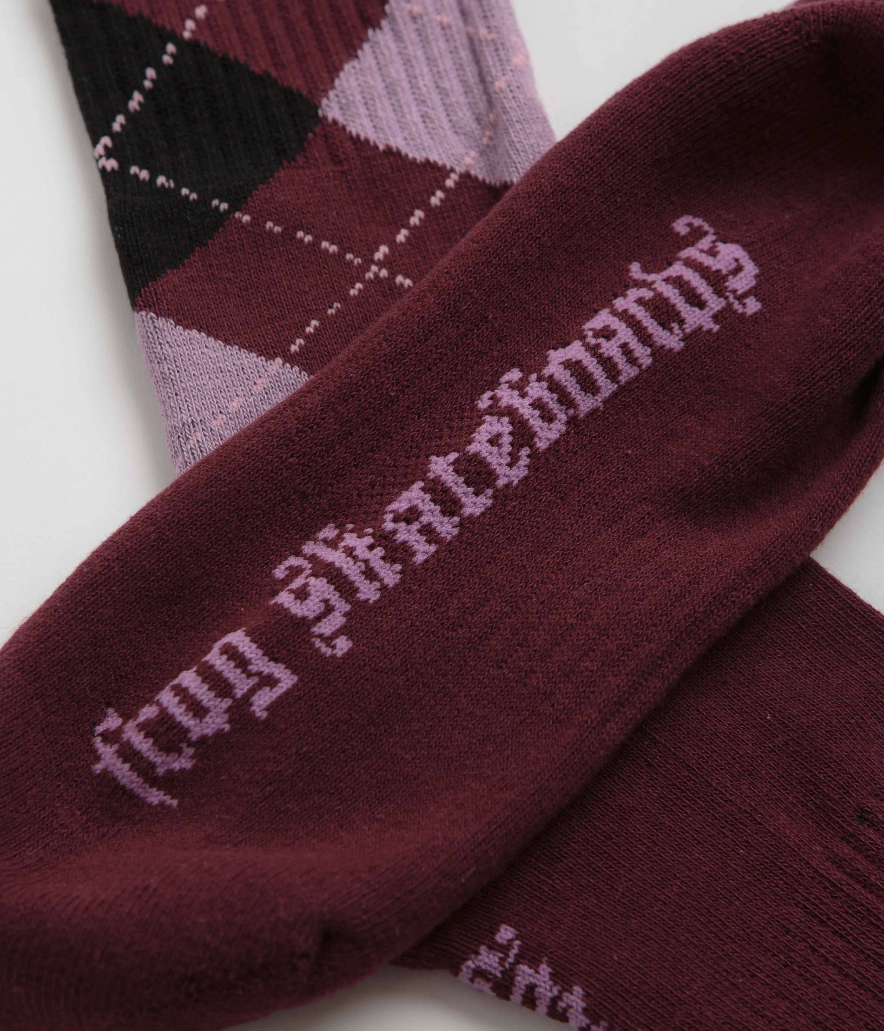 Frog Argyle Socks - Maroon