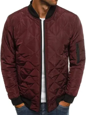 Gafeng Mens Flight Bomber Diamond Quilted Jacket Lightweight Varsity Jackets Winter Warm Padded Coats Outwear