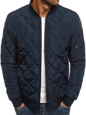 Gafeng Mens Flight Bomber Diamond Quilted Jacket Lightweight Varsity Jackets Winter Warm Padded Coats Outwear