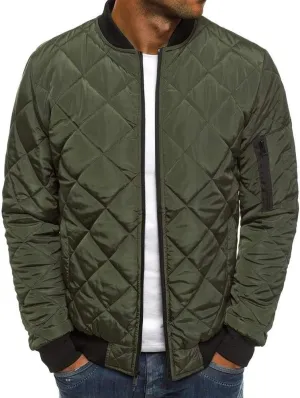 Gafeng Mens Flight Bomber Diamond Quilted Jacket Lightweight Varsity Jackets Winter Warm Padded Coats Outwear