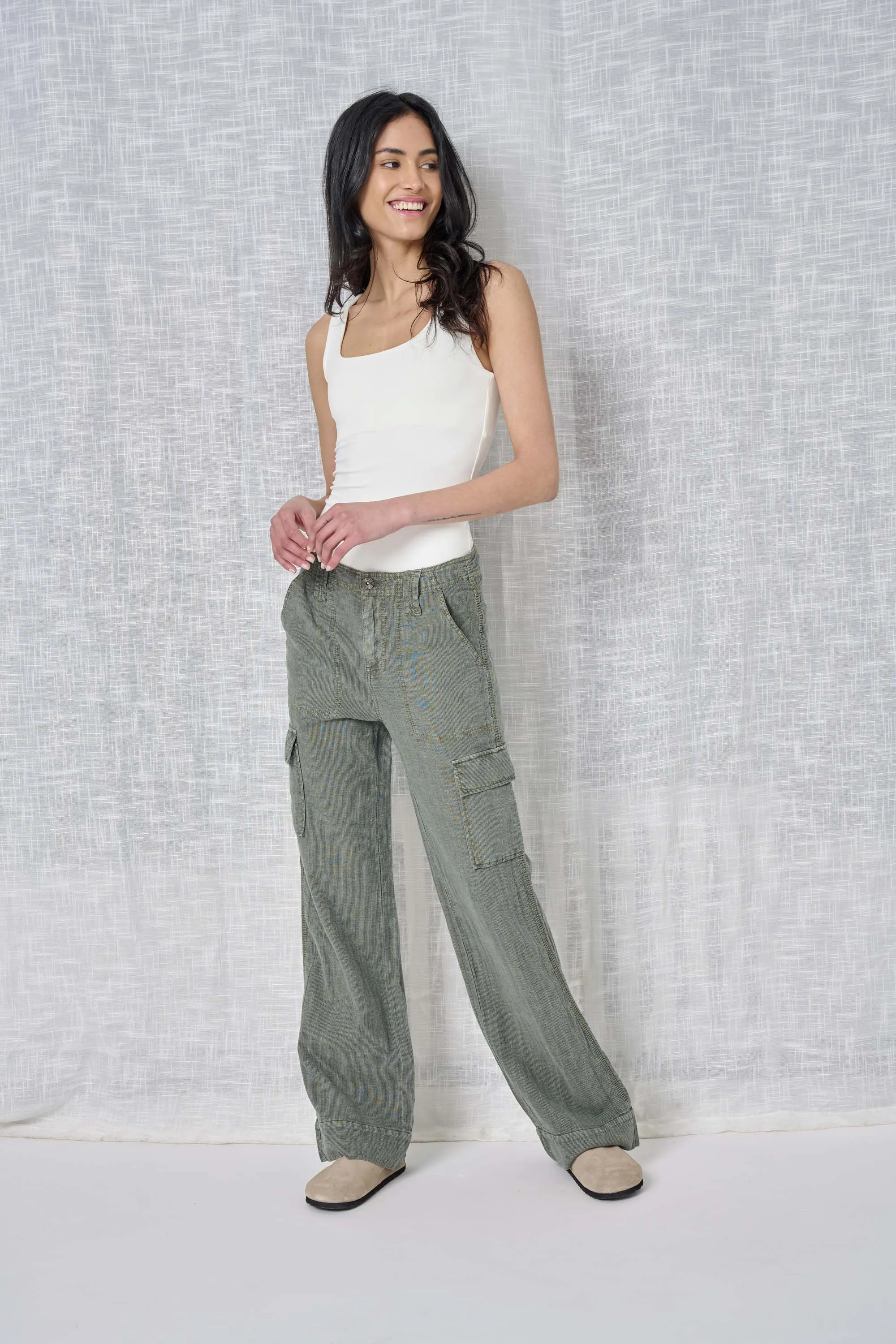 Gianna Stripe Linen Pant