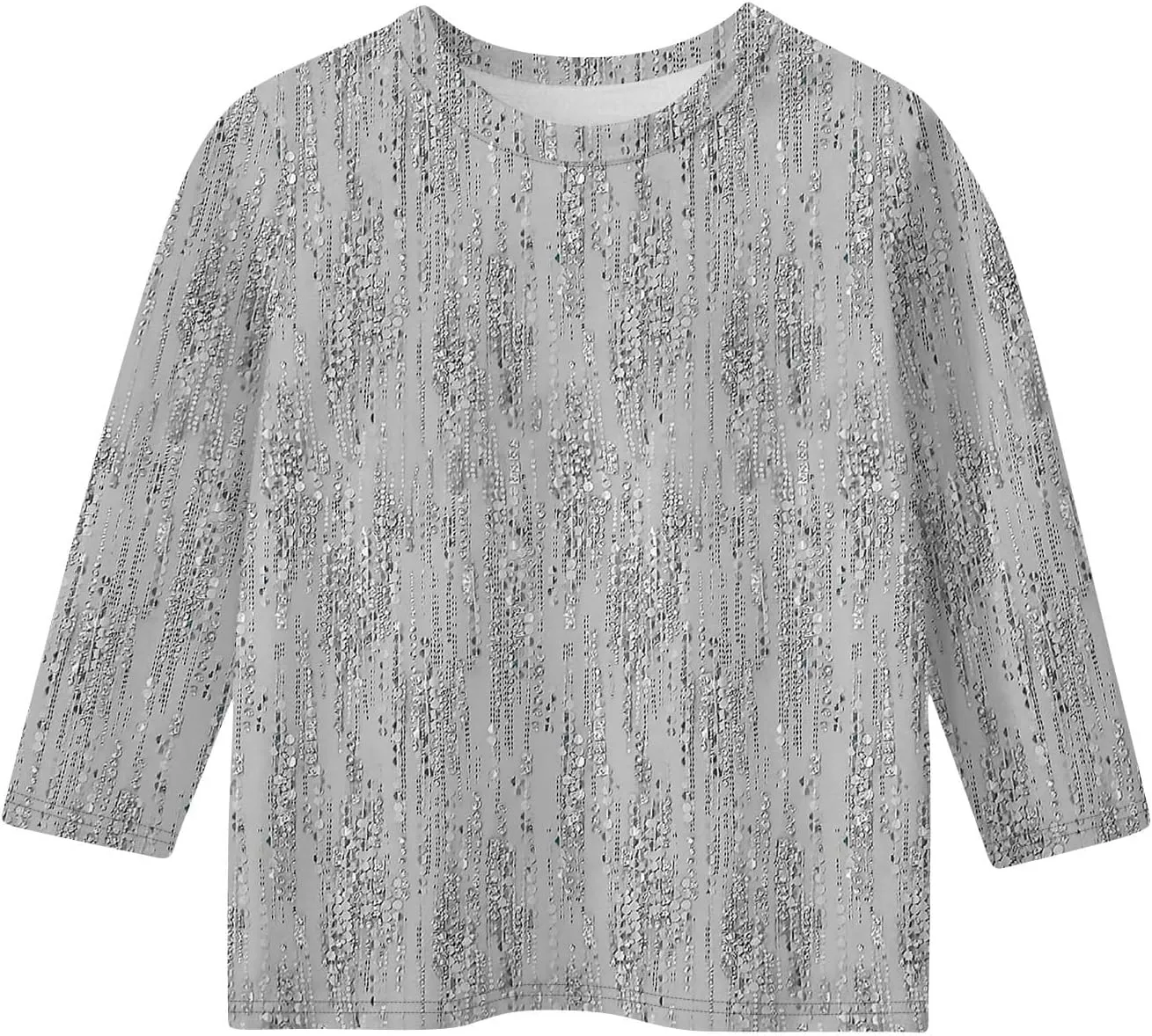 Girls Long Sleeve Shirts Printed Crew Neck Pullover Tops 3/4 Sleeve Lightweight Blouses Fall Winter Sweatshirts