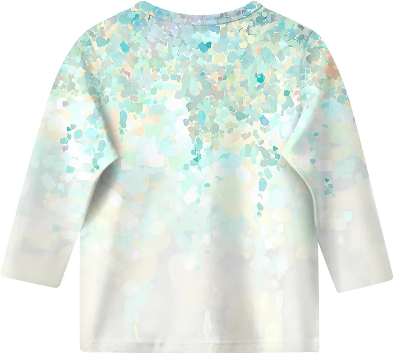 Girls Long Sleeve Shirts Printed Crew Neck Pullover Tops 3/4 Sleeve Lightweight Blouses Fall Winter Sweatshirts