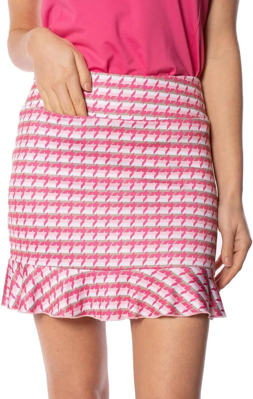 GOLFTINI Printed Pull-On Ruffle Skort 17.5"