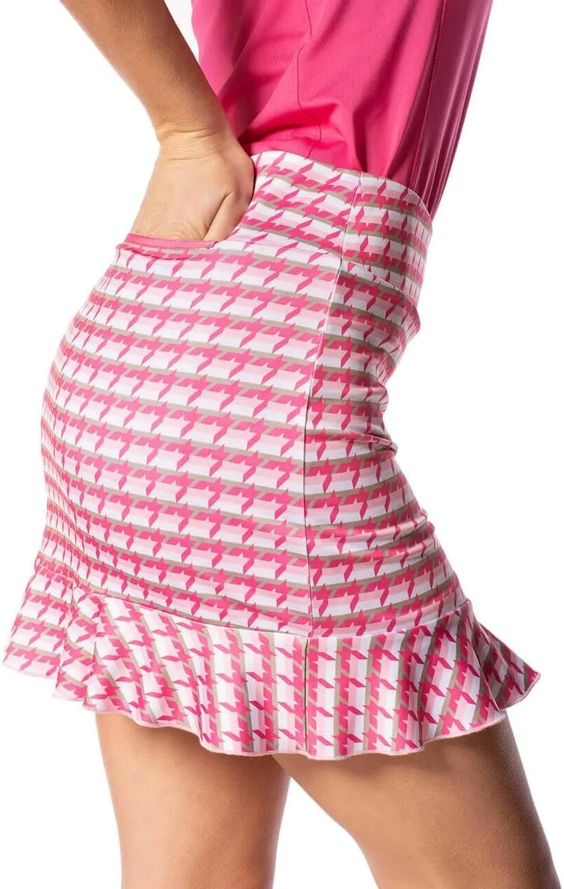 GOLFTINI Printed Pull-On Ruffle Skort 17.5"