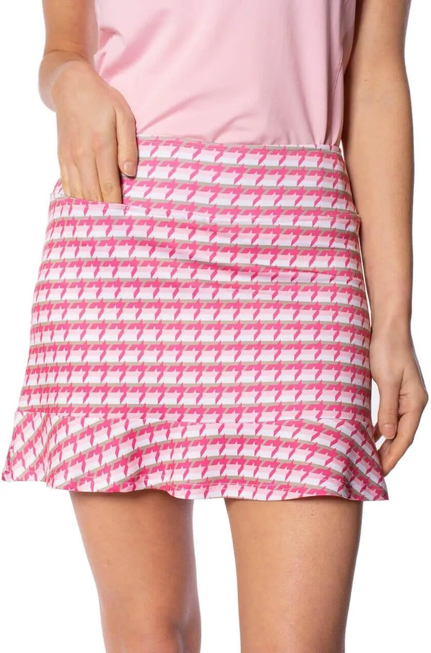 GOLFTINI Printed Pull-On Ruffle Skort 17.5"
