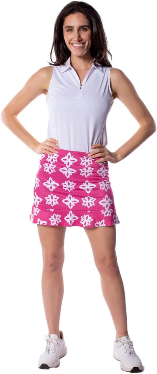 GOLFTINI Printed Pull-On Ruffle Skort 17.5"