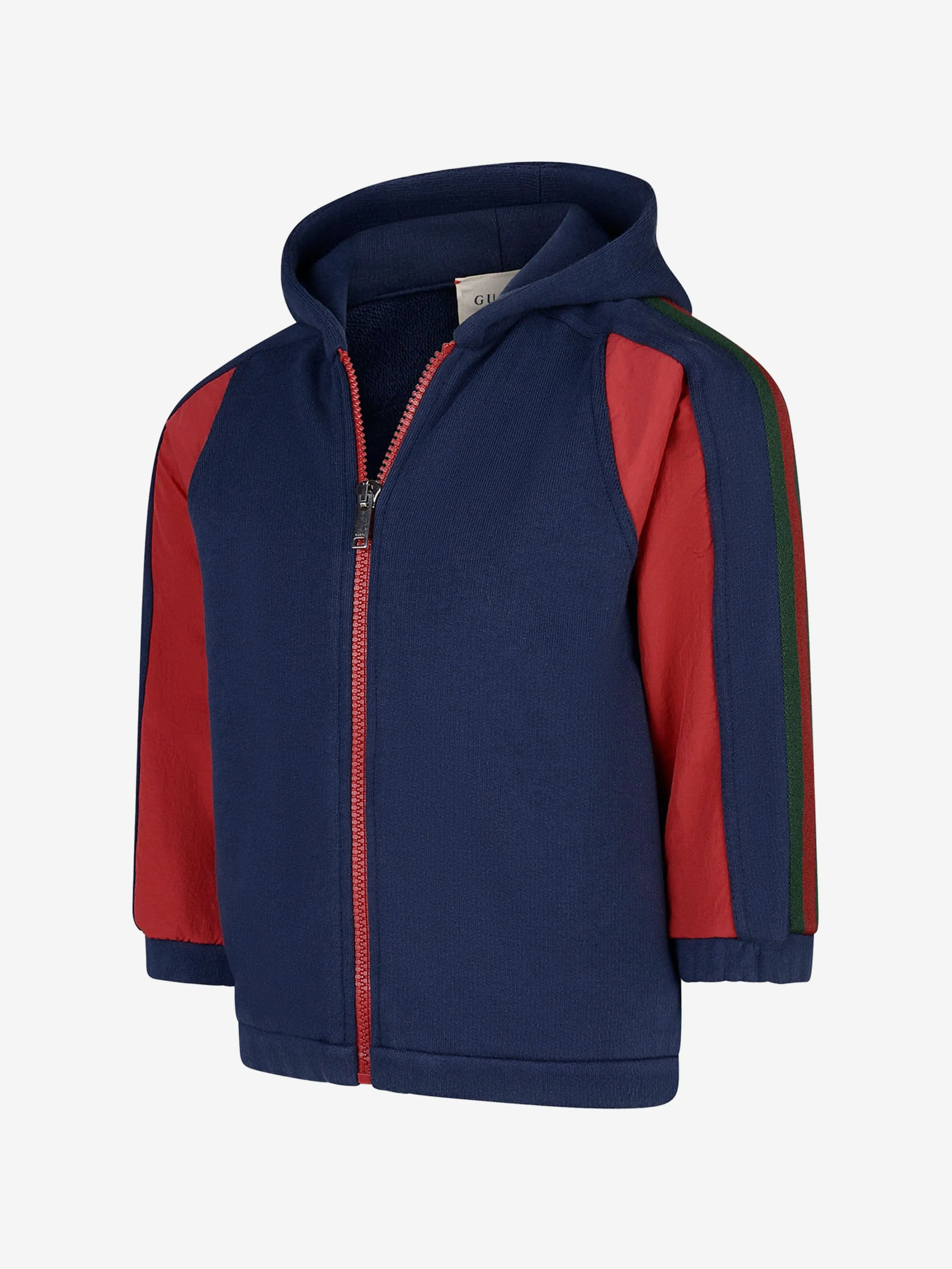 GUCCI Baby Boys Cotton Nylon Details Hooded Zip Up Top