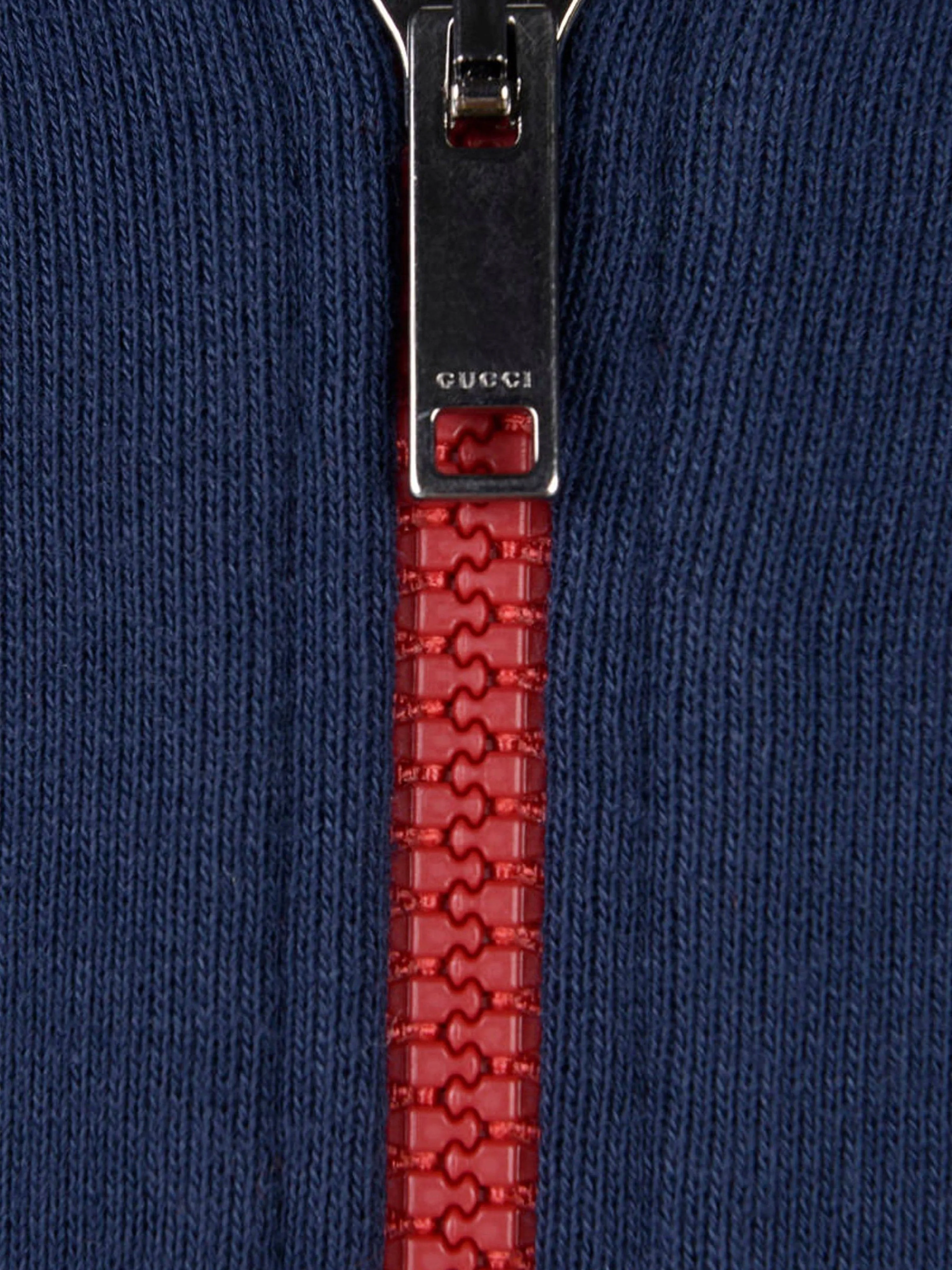 GUCCI Baby Boys Cotton Nylon Details Hooded Zip Up Top