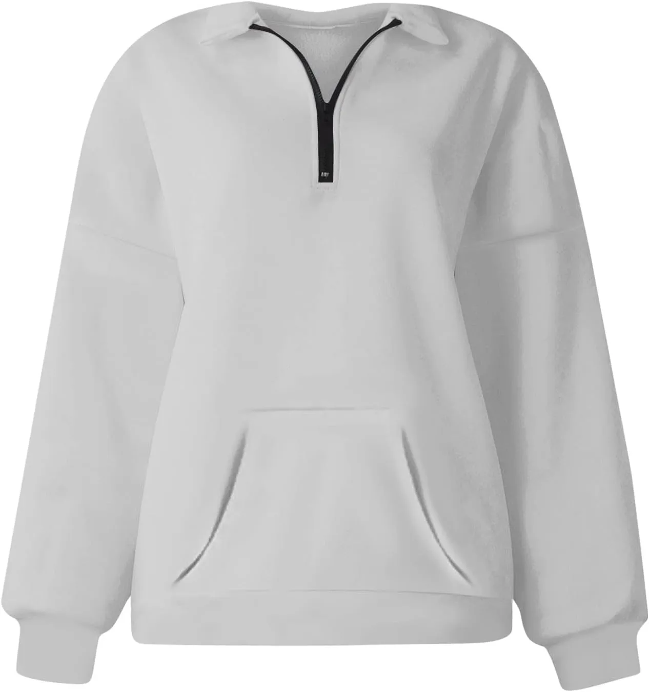 Half Zip Sweatshirt Women Pullover Long Sleeve Tops Fall 2024 Hoodies Y2K Solid Color Clothes With Pockets