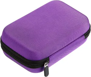 Hipiwe Hard Shell Essential Oil Carrying Case Holds 12 Bottles (Can hold 5ml, 10ml, &10ml Rollers) Travel Size Essential Oils Bag Organizer Perfect for Essential Oils Bottle (Purple)