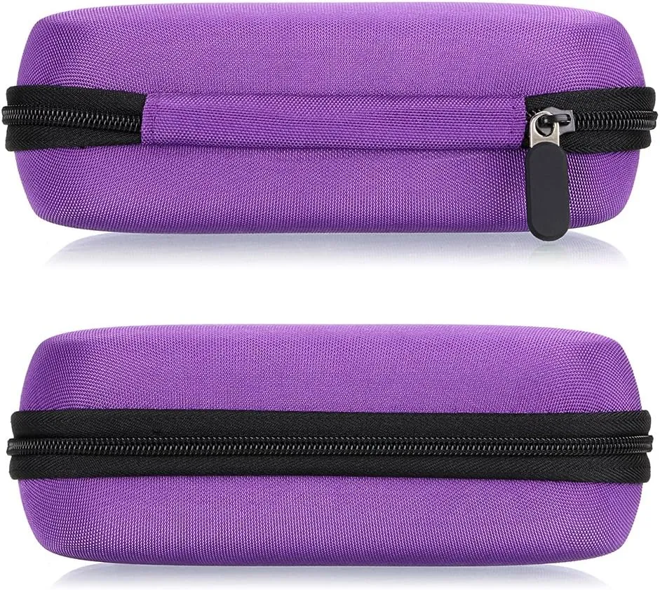 Hipiwe Hard Shell Essential Oil Carrying Case Holds 12 Bottles (Can hold 5ml, 10ml, &10ml Rollers) Travel Size Essential Oils Bag Organizer Perfect for Essential Oils Bottle (Purple)