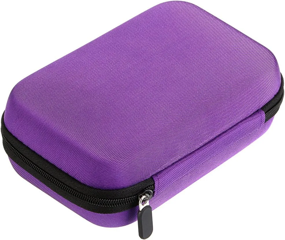 Hipiwe Hard Shell Essential Oil Carrying Case Holds 12 Bottles (Can hold 5ml, 10ml, &10ml Rollers) Travel Size Essential Oils Bag Organizer Perfect for Essential Oils Bottle (Purple)
