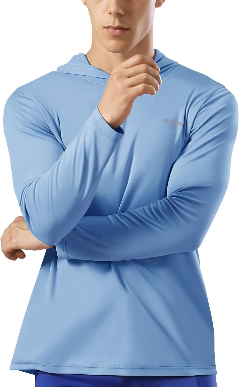 HISKYWIN Men's Long Sleeve Shirts Lightweight UPF 50  Sun Protection SPF Outdoor T-Shirts Fishing Hiking Running Tee Tops