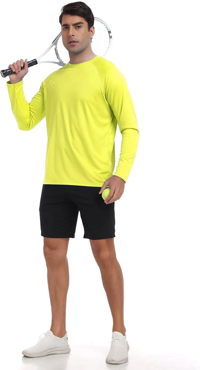 HISKYWIN Men's Long Sleeve Shirts Lightweight UPF 50  Sun Protection SPF Outdoor T-Shirts Fishing Hiking Running Tee Tops